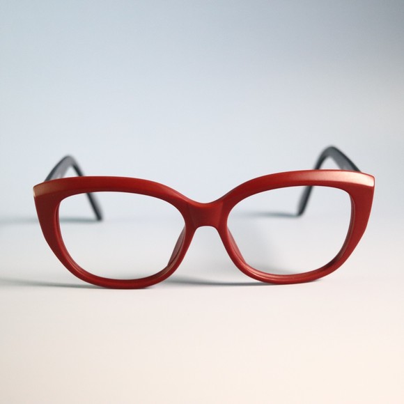 Joan Collins 9955 eyeglasses sunglasses cat eye frames red black N8 - Picture 2 of 8